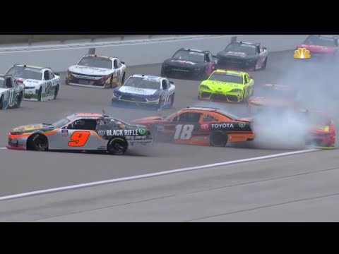 NOAH GRAGSON DANIEL HEMRIC CRASH – 2021 KANSAS LOTTERY 300 NASCAR XFINITY SERIES AT KANSAS