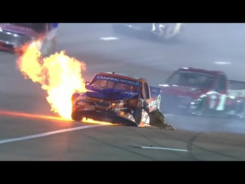 SHELDON CREED CHANDLER SMITH HARD HIT CRASH – 2021 NASCAR CAMPING WORLD TRUCK SERIES AT LAS VEGAS