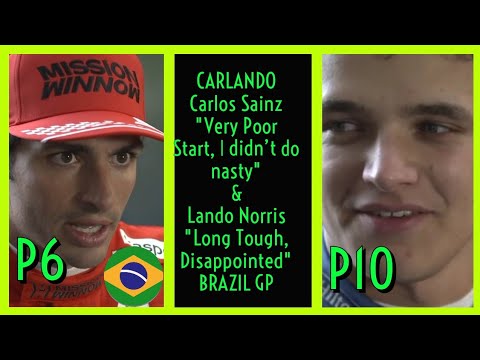 CARLOS SAINZ VS LANDO NORRIS REACTIONS POST RACE INTERVIEW BRAZIL GP 2021