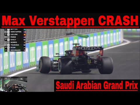 Max Verstappen hits wall on last lap of qualifying!Saudi Arabian Grand Prix.