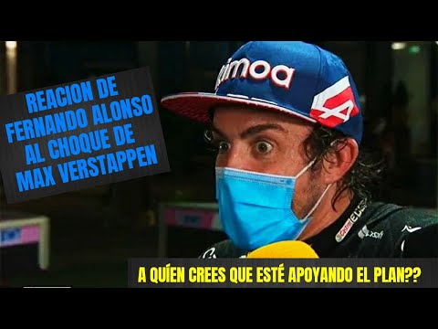 Video – La reacción de Fernando Alonso al choque de Max Verstappen en la Q3 (Subtitulado) F1 Español
