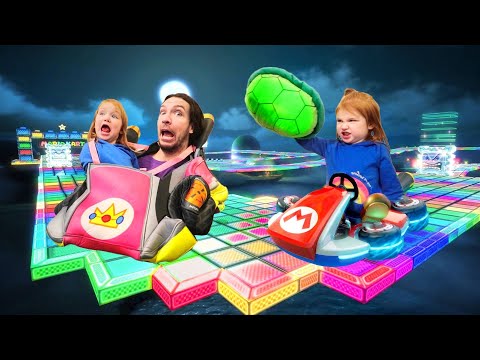 Adley App Reviews | Mario Kart Tour | New Race Game playing Baby Princess Peach (and car makeover)